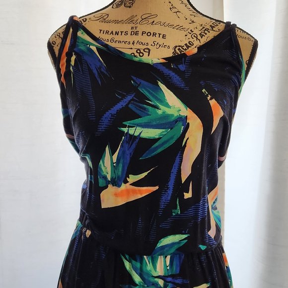 APT. 9 Womens Black Abstract Print Sleeveless Strappy Maxi Sundress - Sz Large - Picture 2 of 5